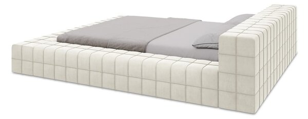 Кремаво двойно тапицирано легло с включена подматрачна рамка 140x200 cm Akela – Makamii