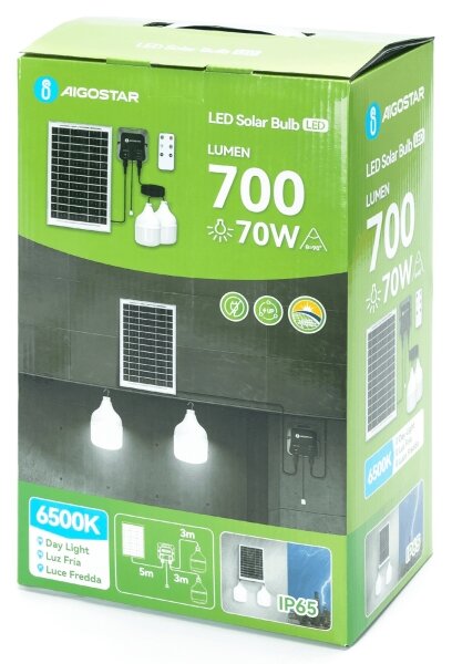 Aigostar - LED Соларен полилей 2xLED/35W/12V 6000 mAh 6500K Ø 10 см
