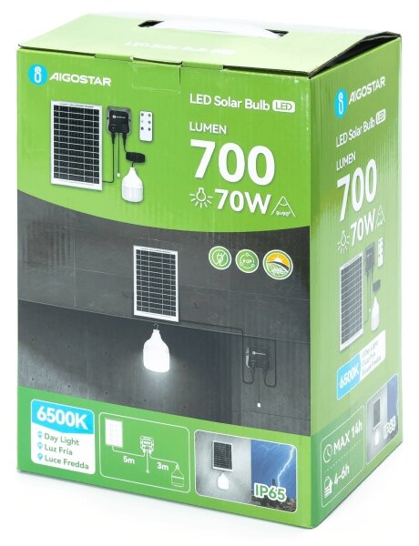 Aigostar - LED Соларен полилей LED/70W/12V 6000 mAh 6500K Ø 12 см