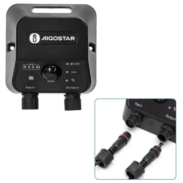 Aigostar - LED Соларен полилей със сензор 2xLED/35W/12V 6000 mAh 6500K Ø 10 см