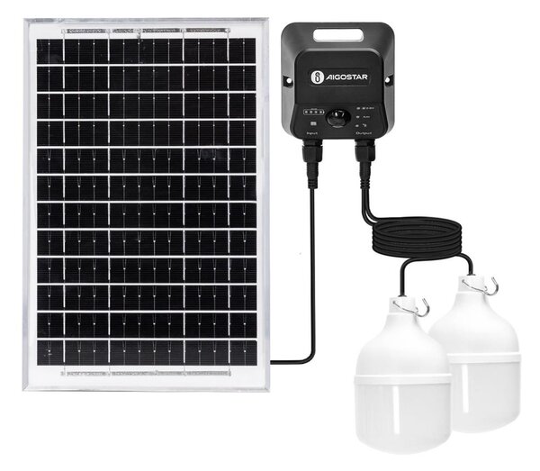 Aigostar - LED Соларен полилей със сензор 2xLED/35W/12V 6000 mAh 6500K Ø 10 см