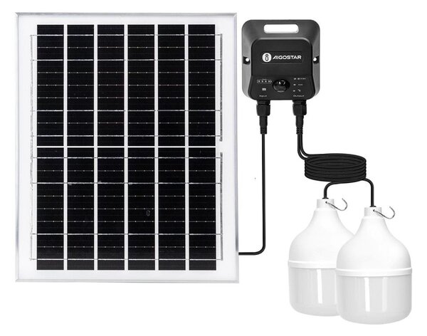 Aigostar - соларен LED полилей със сензор 2xLED/70W/12V 12000 mAh 6500 K Ø 12 см