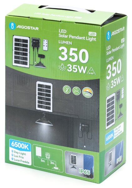 Aigostar - LED Соларен полилей LED/35W/12V 3000 mAh 6500K Ø 15 см