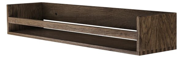 Кафява стенна закачалка от масивен дъб с рафт 60 cm Showcase – Mette Ditmer Denmark