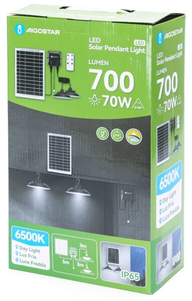 Aigostar - LED соларен полилей със сензор 2xLED/35W/12V, 6000 mAh, 6500 K, Ø 15 cm