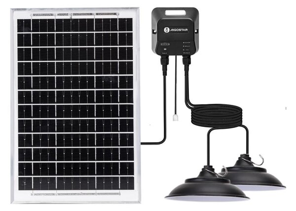 Aigostar - LED соларен полилей със сензор 2xLED/35W/12V, 6000 mAh, 6500 K, Ø 15 cm