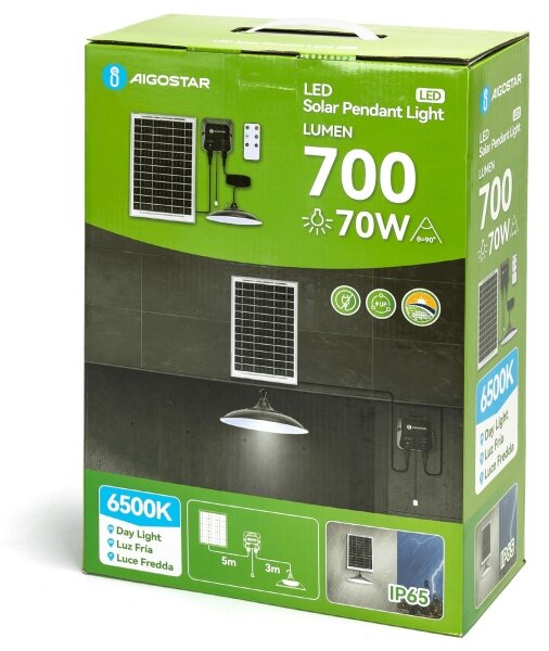 Aigostar - LED Соларен полилей LED/70W/12V 6000 mAh 6500K Ø 23,5 см