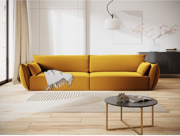 Кадифен диван в цвят горчица 248 cm Vanda – Mazzini Sofas
