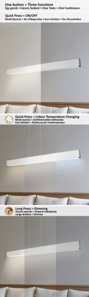 Rabalux 6670 - LED Димируем висящ полилей TITHANIA LED/24W/230V 120 cм