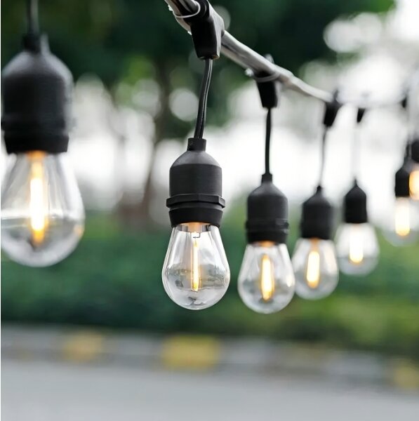 LED външен декоративен гирлянд 20xE27/1W/230V 20 м IP65 черен