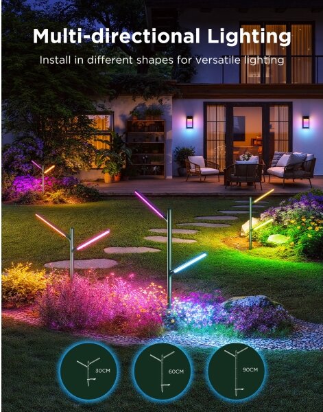Govee-К-кт 2x LED RGBICWW Димируем екстериорен лампа LED/36W/230V IP66 2700-6500K Wi-Fi