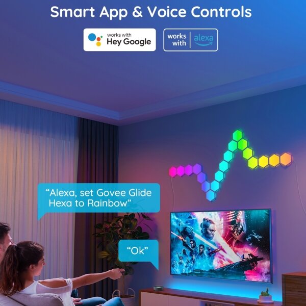 Govee - LED RGB димируем панел 36W/230V с Wi-Fi управление