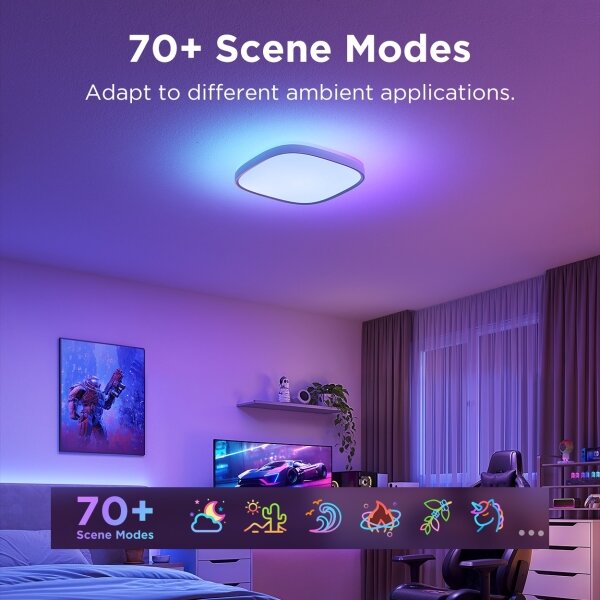 Govee - LED RGBIC Димируем плафон LED/24W/230V 2700-6500K Wi-Fi