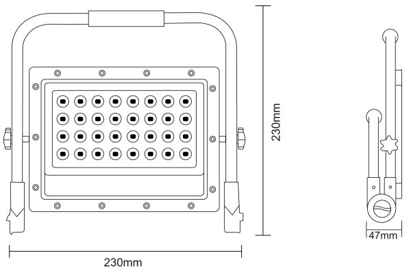 LED прожектор със стойка LED/50W/230V 5000K IP65 оранжев