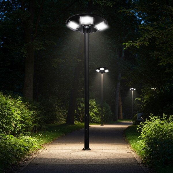 LED Соларна улична лампа със сензор LED/22W/6V 6500K IP65 черен + д.у