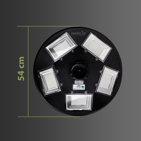 LED Соларна улична лампа със сензор LED/22W/6V 6500K IP65 черен + д.у