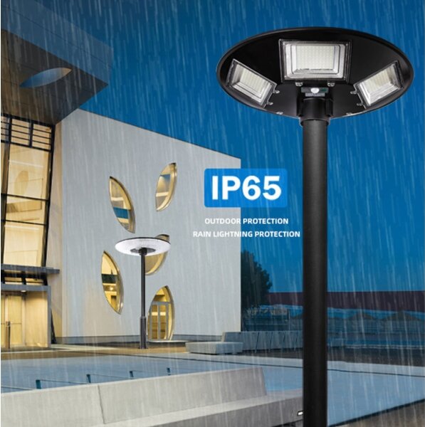 LED Соларна улична лампа със сензор LED/22W/6V 6500K IP65 черен + д.у