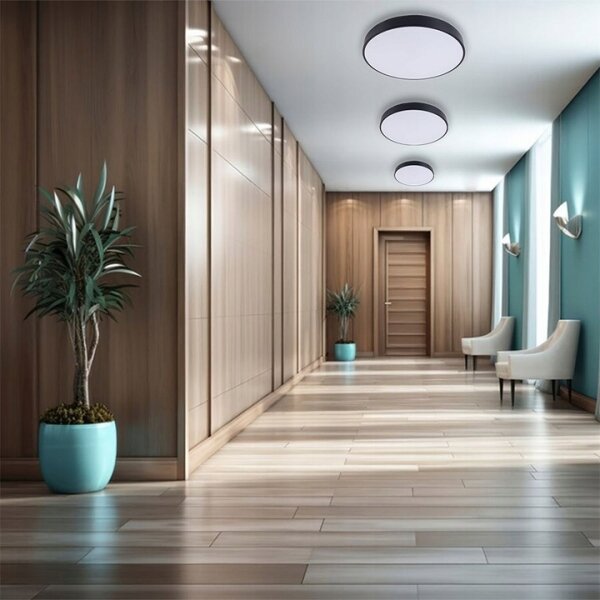 LED Димируем плафон LED/30W/230V 3000-6500K Ø 30 см черен + д.у