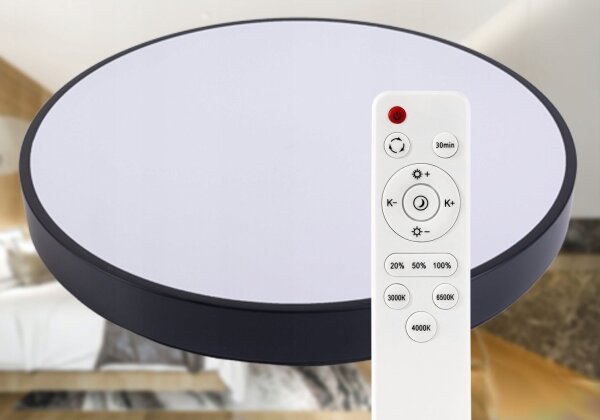 LED Димируем плафон LED/30W/230V 3000-6500K Ø 30 см черен + д.у