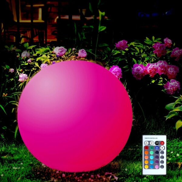 LED RGBW Соларна лампа BALL LED/3,7V 1500 mAh Ø 50 см IP65 + дистанционно управление
