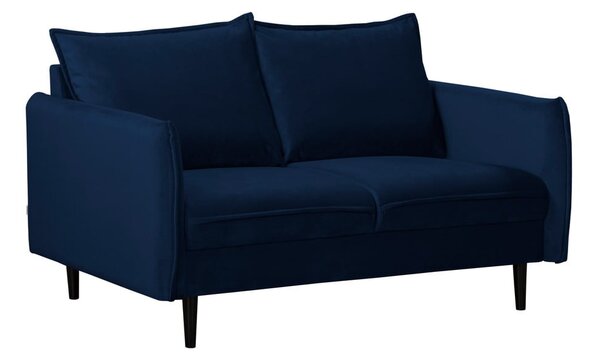 Тъмносин кадифен диван 138 cm Juli – Ropez