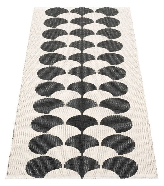 Черна и кремава пътека за открито и закрито 70x150 cm Poppy Black Vanilla – Pappelina