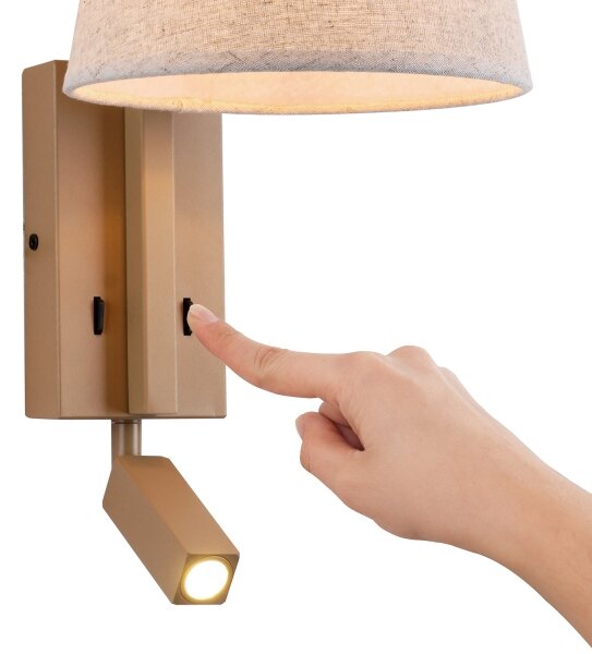 Brilagi - LED Аплик RAYA 1xE14/40W/230V + LED/3W лен/бежов