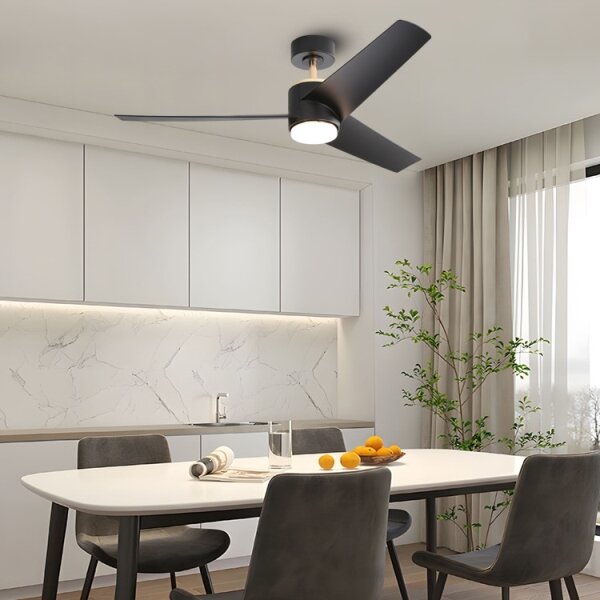 Immax NEO 07280L -LED Вентилатор за таван BEAUTY 18W/230V черен Wi-Fi Tuya + д.у