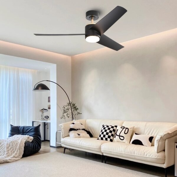 Immax NEO 07280L -LED Вентилатор за таван BEAUTY 18W/230V черен Wi-Fi Tuya + д.у