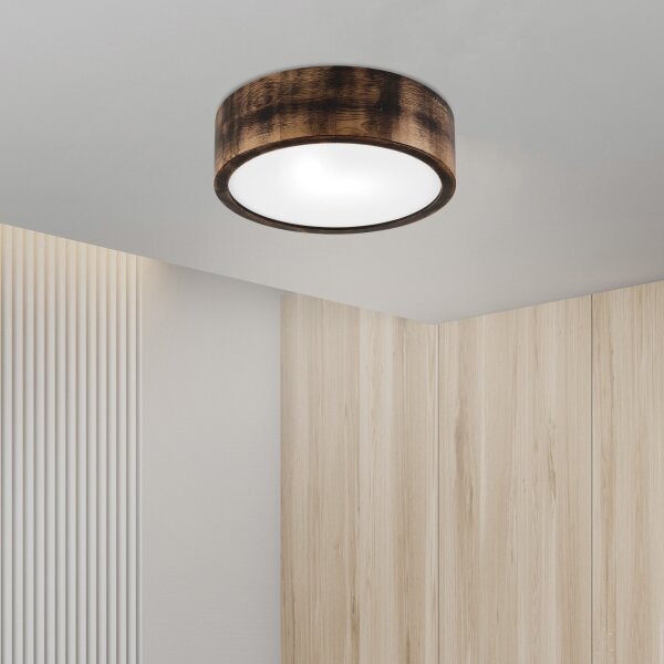 Окачено осветително OAK SMOKY 2xE27/15W/230V IP54, Ø27,5 см, дъб/кафяво