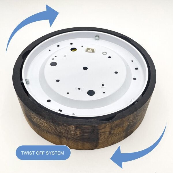 Потолен лампион OAK SMOKY 1xE27/15W/230V, Ø 27,5 см, дъб, тъмнокафяв