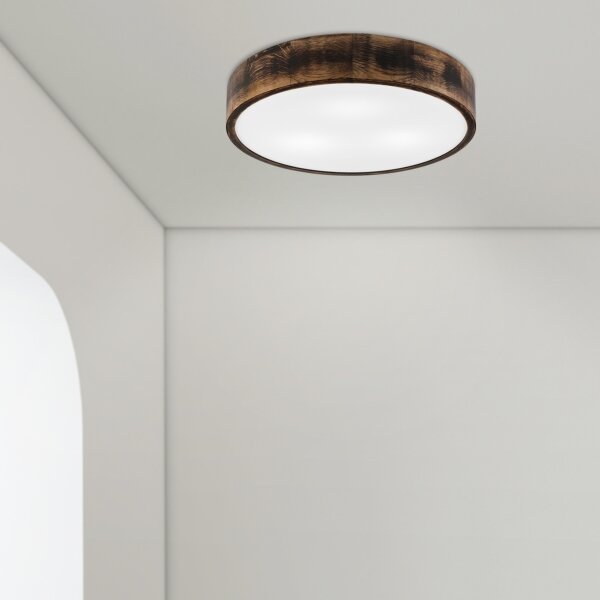 Потолен лампион OAK SMOKY 3xE27/15W/230V Ø47,5 см дъб/тъмнокафяв