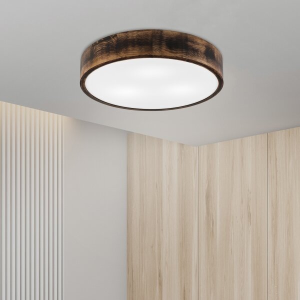 Потолен лампион OAK SMOKY 3xE27/15W/230V Ø47,5 см дъб/тъмнокафяв