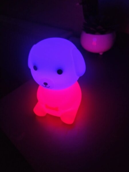 LED RGB с регулируема яркост, презареждаема детска нощна лампа LED/2,5W/5V 3000K 1200 mAh форма на куче