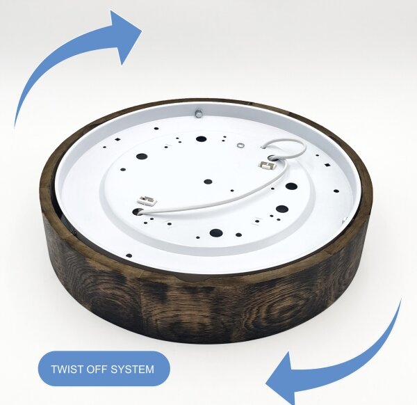 Потолен лампион OAK SMOKY 2xE27/15W/230V, Ø37,5 см, дъб/тъмнокафяв