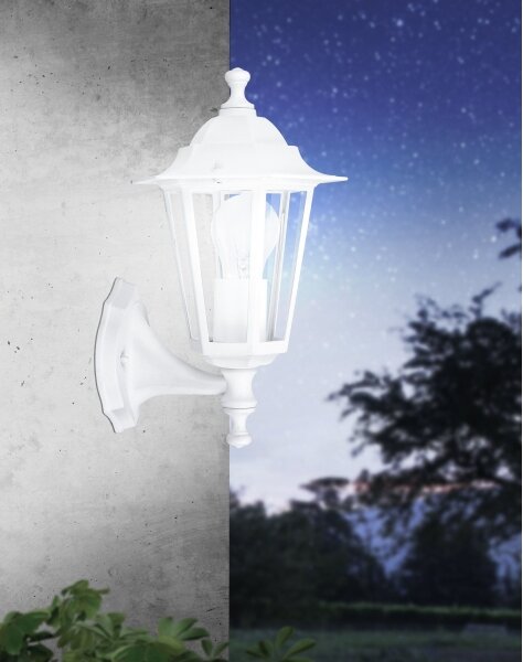 EGLO 22463 - Екстериорен аплик LATERNA 5 1xE27/60W бял