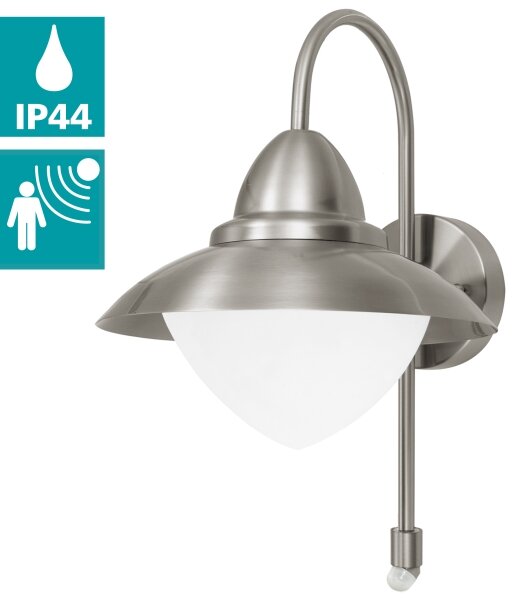 EGLO 87105 - Екстериорна със сензор Стенна лампа SIDNEY 1xE27/60W IP44