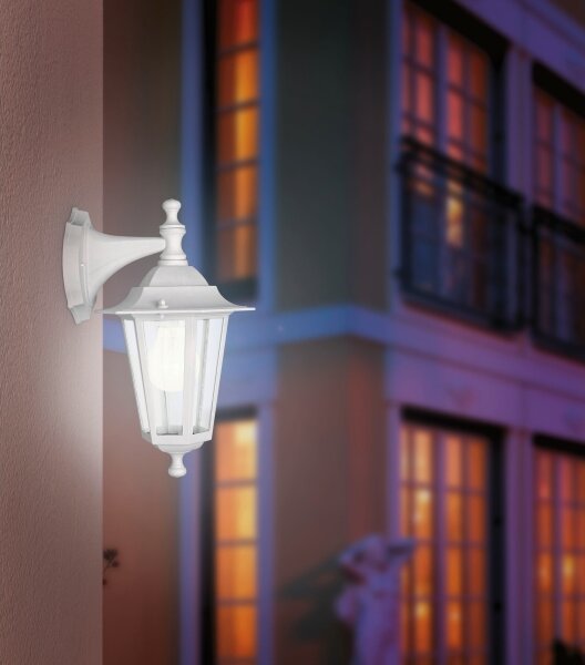EGLO 22462 - Екстериорен аплик LATERNA 5 1xE27/60W/230V IP44 бял