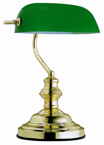 GLOBO 2491 - Настолна лампа ANTIQUE 1xE27/60W зелена - златна