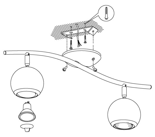 EGLO 31002 - LED Точково осветително тяло BIMEDA 2xGU10/3W LED