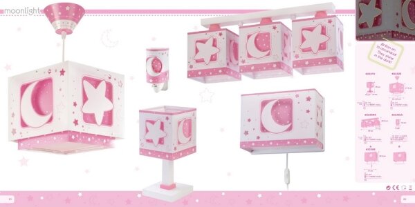 Dalber 63232S - Детски Полилей на верижка MOON LIGHT 1xE27/60W/230V