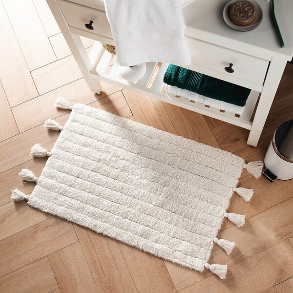 Бял килим за баня 50x80 cm Minatis – douceur d'intérieur
