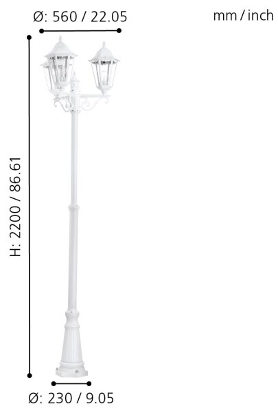 Eglo 93454 Екстериорна лампа NAVEDO 3xE27/60W/230V IP44