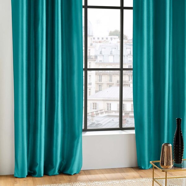 Синьо перде от микросатен 140x240 cm Shana – douceur d'intérieur
