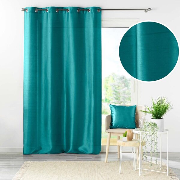 Синьо перде от микросатен 140x240 cm Shana – douceur d'intérieur