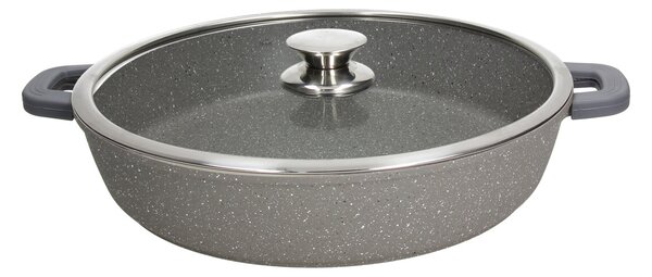 Тиган с капак и ръкохватка TOGNANA MYTHOS Marble Nero Floatec, 36 см