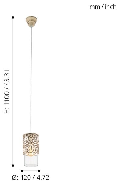 Eglo 49201 - Полилей CARDIGAN 1xE27/60W/230V