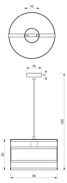 Висящ полилей RIM 1xE27/60W/230V черен/златист