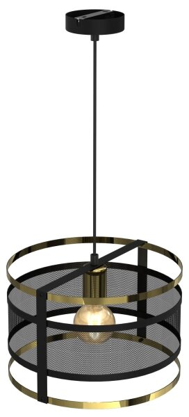 Висящ полилей RIM 1xE27/60W/230V черен/златист