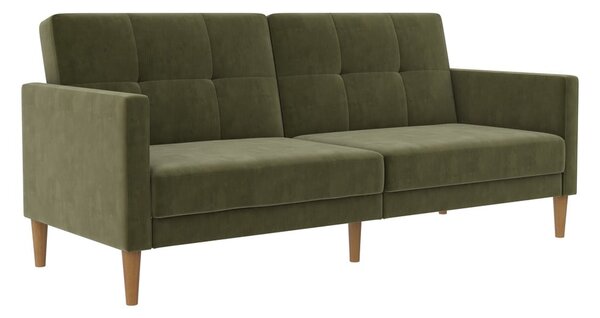 Зелен кадифен разтегателен диван 207 cm Lilly – Støraa